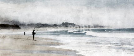 Amerika Kalifornien Angler 2 – 50 x 20 cm – Canvas Leinwand auf Keilrahmen gespannt