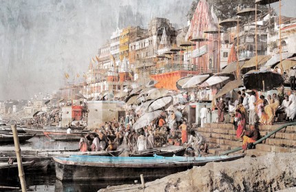 Asien Indien Varanasi 3 – 70 x 45 cm – Canvas Leinwand auf Keilrahmen gespannt
