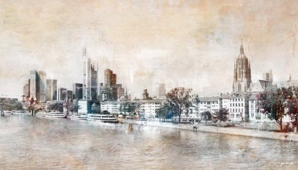 Frankfurt 2 Skyline – 120 x 65 cm – Canvas Leinwand auf Keilrahmen gespannt