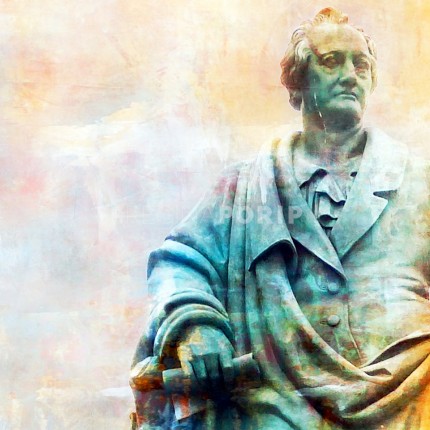 Frankfurt 7 mit Goethe – 50 x 50 cm – Canvas Leinwand auf Keilrahmen gespannt