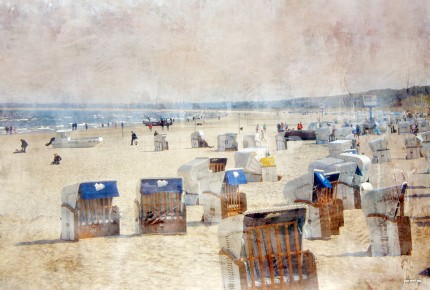 Strandkörbe 4 Usedom – 80 x 55 cm – Canvas Leinwand auf Keilrahmen gespannt