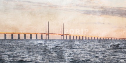 Öresundbrücke – 50 x 25 cm – Canvas Leinwand auf Keilrahmen gespannt