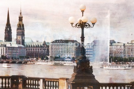 Hamburg Alster 10 – 120 x 80 cm – Canvas Leinwand auf Keilrahmen gespannt