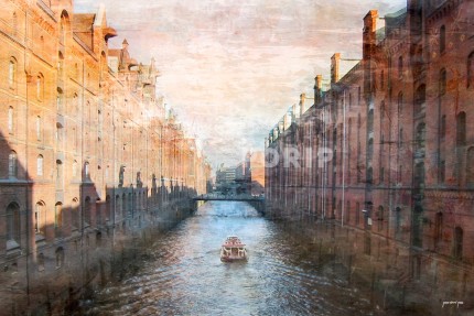 Hamburg Speicherstadt 9 – 120 x 80 cm – Canvas Leinwand auf Keilrahmen gespannt