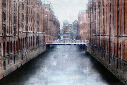 Hamburg Speicherstadt 8 – 60 x 40 cm – Canvas Leinwand auf Keilrahmen gespannt