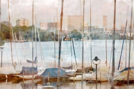 Hamburg Alster 13 – 75 x 50 cm – Canvas Leinwand auf Keilrahmen gespannt
