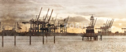 Hamburg Hafen 3 – 120 x 50 cm – Canvas Leinwand auf Keilrahmen gespannt