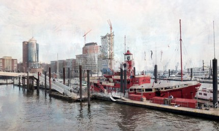 Hamburg Hafen 5 – 100 x 60 cm – Canvas Leinwand auf Keilrahmen gespannt