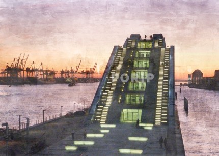 Hamburg Hafen 15 Dockland – 100 x 70 cm – Canvas Leinwand auf Keilrahmen gespannt