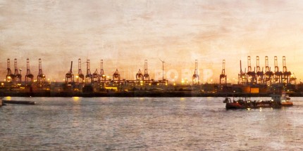 Hamburg Hafen 14 – 60 x 30 cm – Canvas Leinwand auf Keilrahmen gespannt