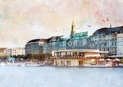 Hamburg Alster 31 – 70 x 50 cm – Canvas Leinwand auf Keilrahmen gespannt