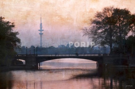 Hamburg Alster 45 – 60 x 40 cm – Canvas Leinwand auf Keilrahmen gespannt