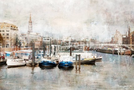 Hamburg Hafen Speicherstadt 1 – 100 x 65 cm – Canvas Leinwand auf Keilrahmen gespannt