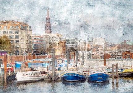 Hamburg Hafen Speicherstadt 3 – 100 x 70 cm – Canvas Leinwand auf Keilrahmen gespannt