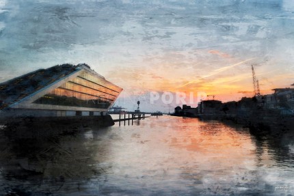 Hamburg Hafen 31 Dockland – 120 x 80 cm – Canvas Leinwand auf Keilrahmen gespannt