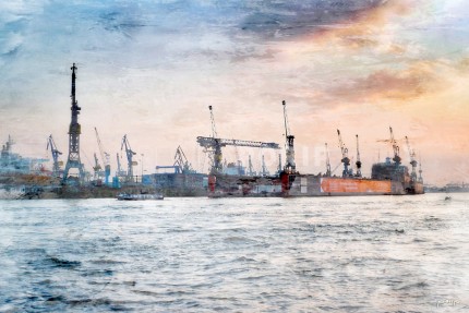 Hamburg Hafen 30 – 100 x 65 cm – Canvas Leinwand auf Keilrahmen gespannt