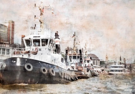 Hamburg Hafen Elbschlepper 3 – 70 x 50 cm – Canvas Leinwand auf Keilrahmen gespannt