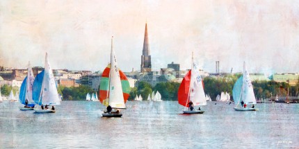 Hamburg Alster 33 – 40 x 20 cm – Canvas Leinwand auf Keilrahmen gespannt