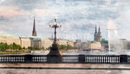 Hamburg Alster 41 – 130 x 75 cm – Canvas Leinwand auf Keilrahmen gespannt