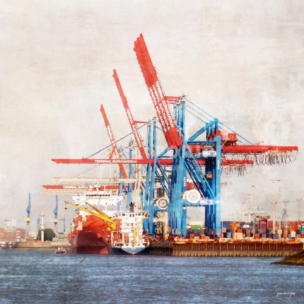 Hamburg Hafen 43 – 100 x 100 cm – Canvas Leinwand auf Keilrahmen gespannt