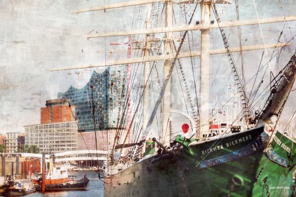 Hamburg Hafen 44 – 90 x 60 cm – Canvas Leinwand auf Keilrahmen gespannt