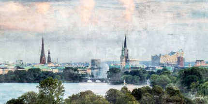 Hamburg Alster 42 – 100 x 50 cm – Canvas Leinwand auf Keilrahmen gespannt