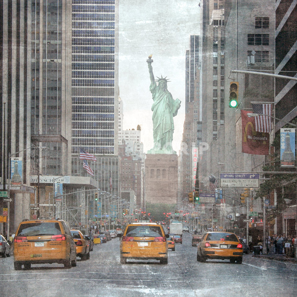 New York Miss Liberty Taxi – 70 x 70 cm