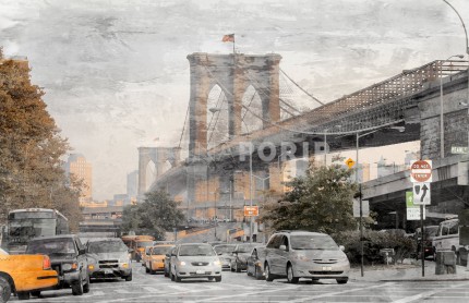 New York Brooklyn Bridge 7 – 100 x 65 cm – Canvas Leinwand auf Keilrahmen gespannt