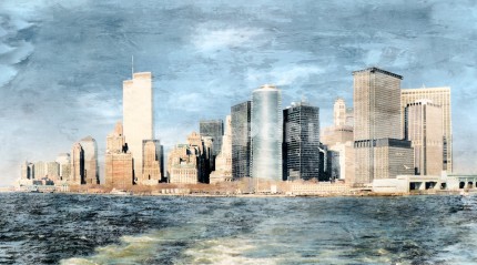New York Skyline World Trade Center – 100 x 55 cm – Canvas Leinwand auf Keilrahmen gespannt