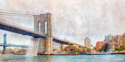 New York Brooklyn Bridge 3 – 80 x 40 cm – Canvas Leinwand auf Keilrahmen gespannt